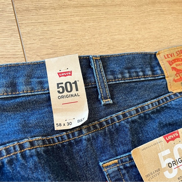 NWT Levi’s Men’s Big Tall 501 Original Fit Straight Leg Jean Size 58x30 - Picture 3 of 5